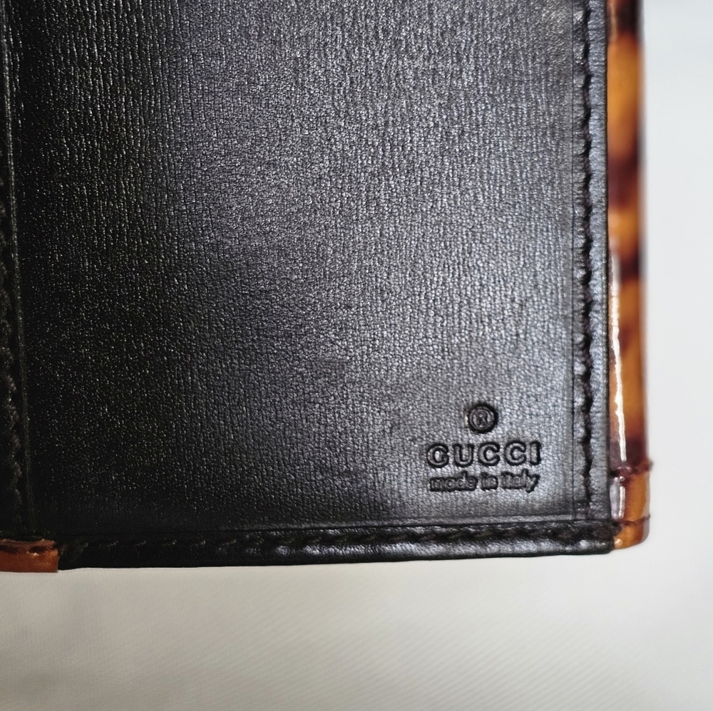 RARE Gucci Hysteria Tortoiseshell Patent Leather Bifold Wallet - Picture 10 of 14